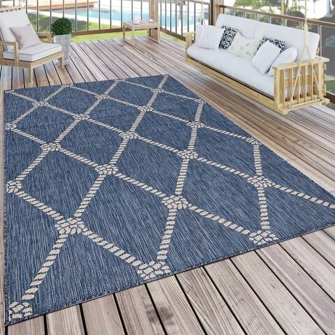 Seaside Nautical Knot Indoor Outdoor Rug