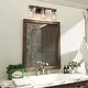preview thumbnail 1 of 5, Farmhouse 3-light Faux Wood Bathroom Vanity Lighting Glass Wall Sconce - W21"xH9"xE6"