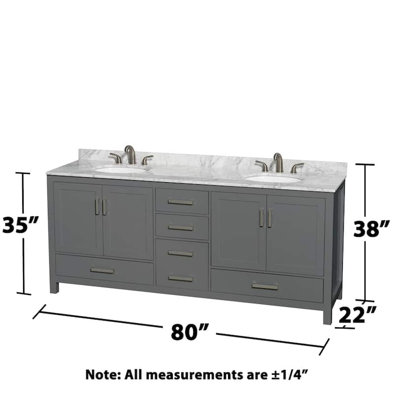 Wyndham Collection WCS141480DUNOM70 Sheffield 80" Free Standing Double