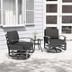 preview thumbnail 19 of 144, Aluminum Patio Outdoor Sectional Sofa Set with Fire Pit, Swivel Rocking Chairs and Ottomans