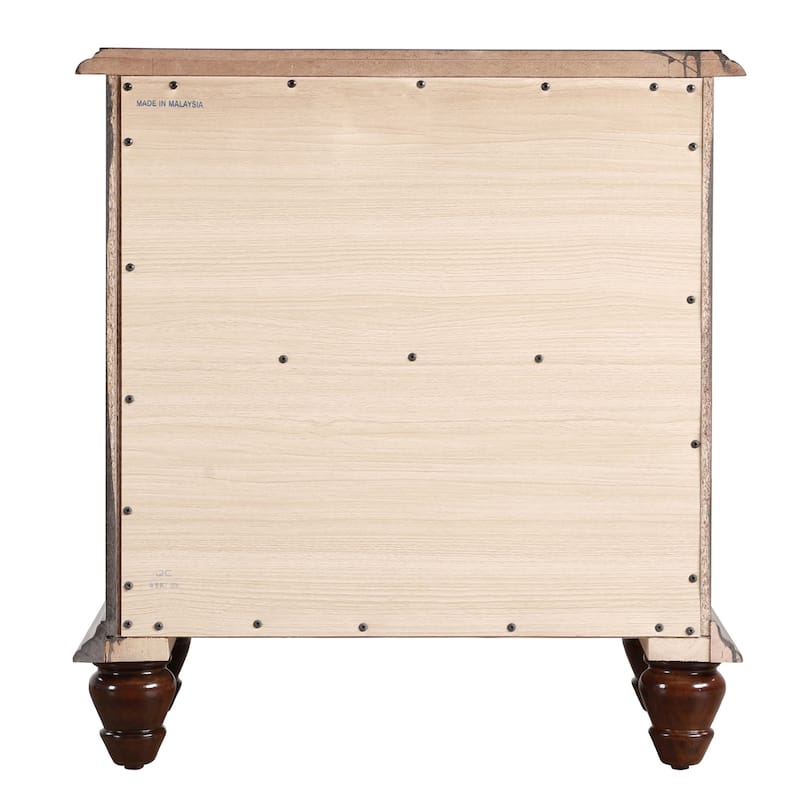 5-Drawer Wooden Nightstand - 27" - Dark Brown