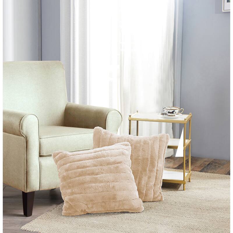 Supermink Soft Solid Throw Pillow Covers Set of 2, NO INSERT - 26'' x 26'' - Bleached Sand