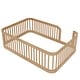 preview thumbnail 25 of 32, Twin/Full Size Wooden Floor Bed, Kids Bed Frame with Fence Guardrail, Toddle Bed with Small Opening