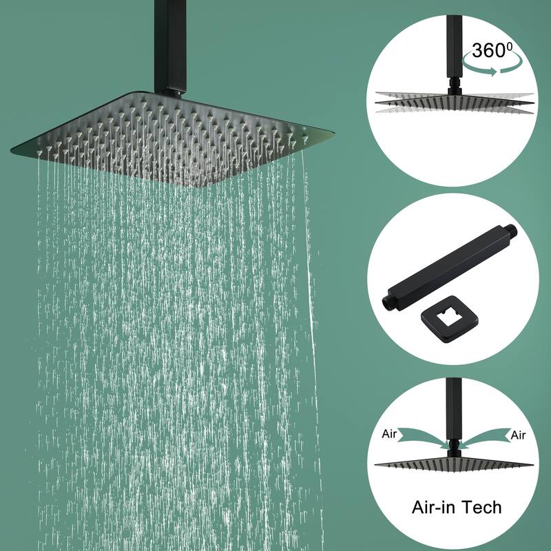 10 in. Ceiling Mount Dual Shower Heads with Pressure Balance Valve - 10"