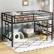 preview thumbnail 6 of 8, Twin Size Metal Loft Bed with Easy Climbing Ladder and Guardrails Black-with Shelf