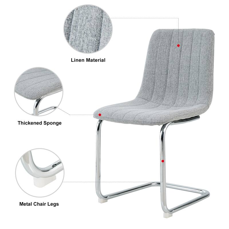 Set of 4 Modern Dining Chair with Metal Legs