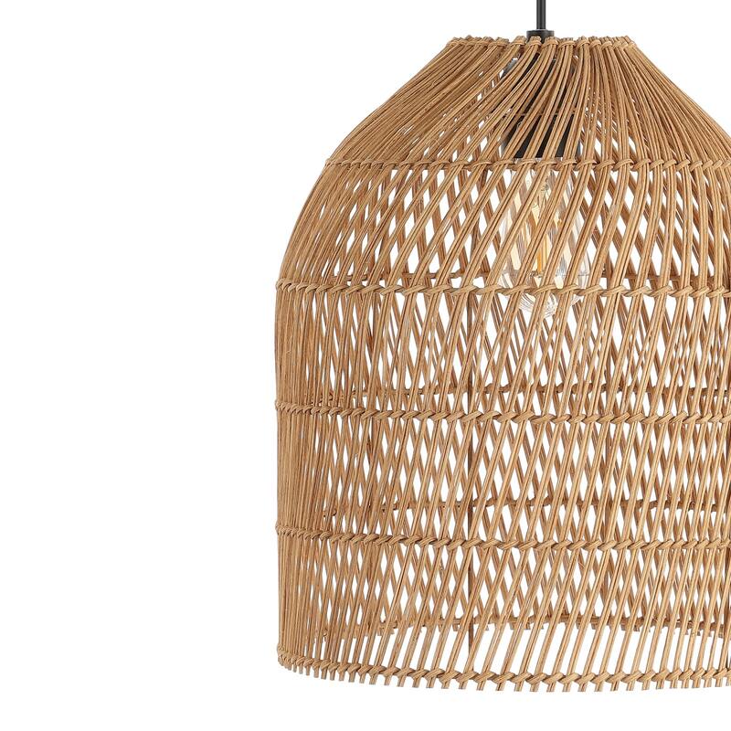 Lucas 1-Light Farmhouse Coastal 180" Cord Plug-In or Hardwired LED Pendant, by JONATHAN Y