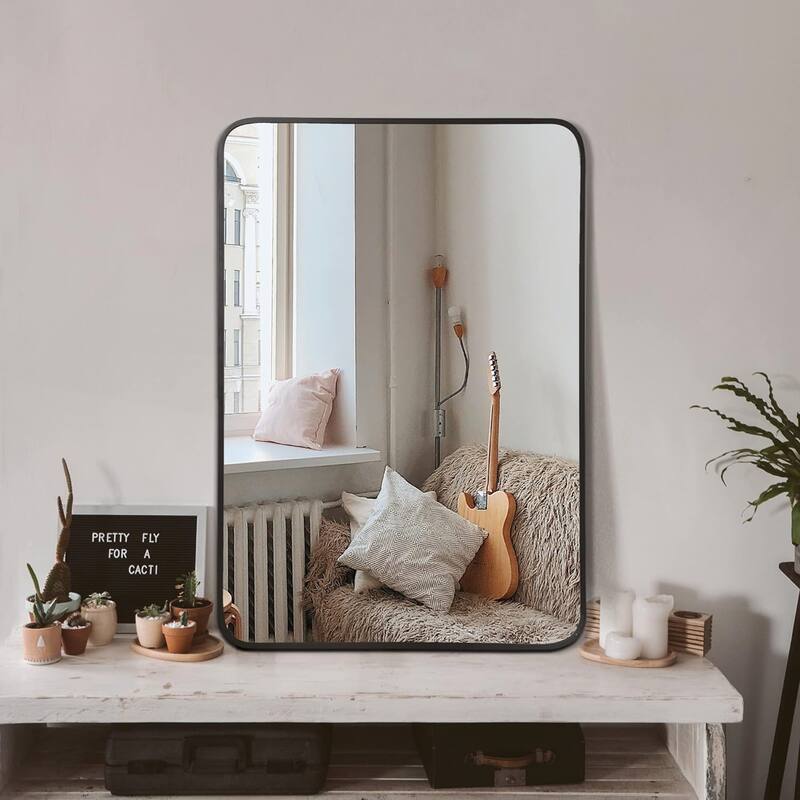 24x32 Inch Metal Framed Rectangular Bathrrom Mirror