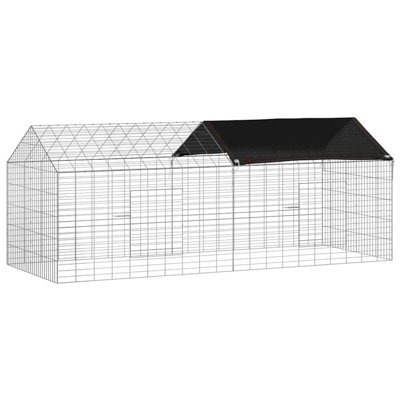 vidaXL Rabbit Cage Silver 400 x 78 x 78 cm Galvanised Steel