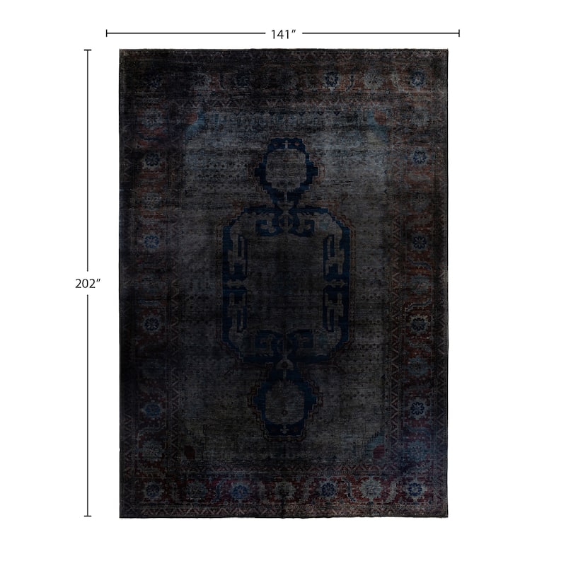 Overdyed One-of-a-Kind Hand-Knotted Area Rug - Gray - 11' 9" x 16' 10"