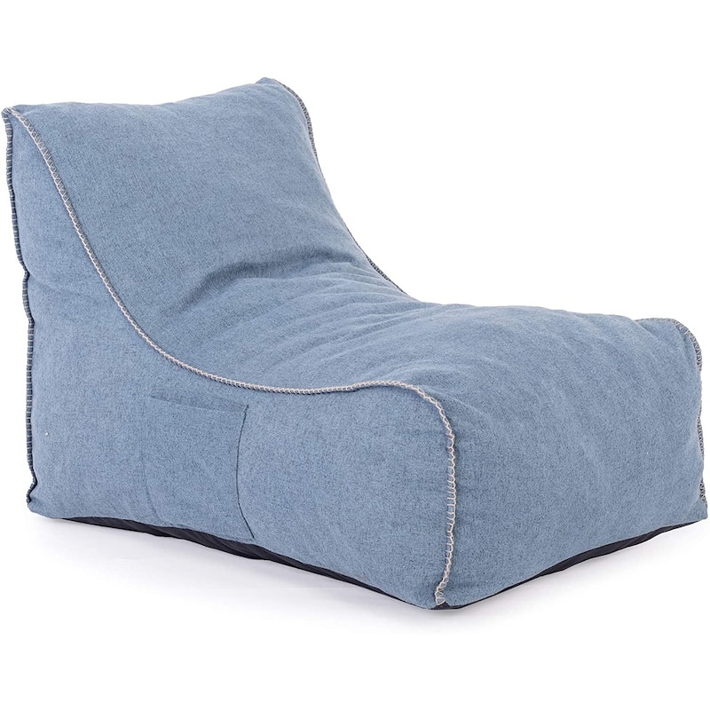 Floor Lazy Gaming Chair Accent Bean Bag Couch - Navy
