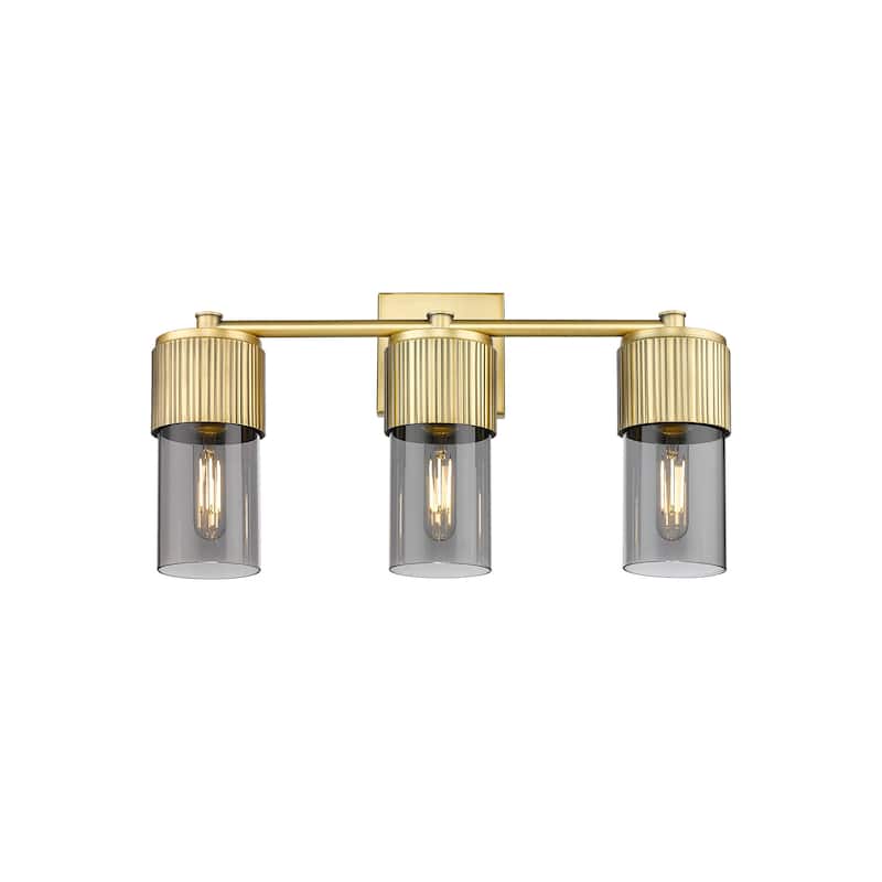Innovations Lighting 428-3W-10-21 Bolivar Vanity Bolivar 3 Light 21" - Brushed Brass / Plated Smoke