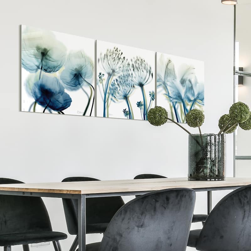 "Unfocused Beauty 1&2&3" Frameless Free Floating Tempered Glass Panel Graphic Wall Art