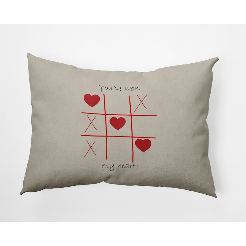 You've Won My Heart Valentines Day Decorative Throw Pillow - 14" x 20" - Oatmeal
