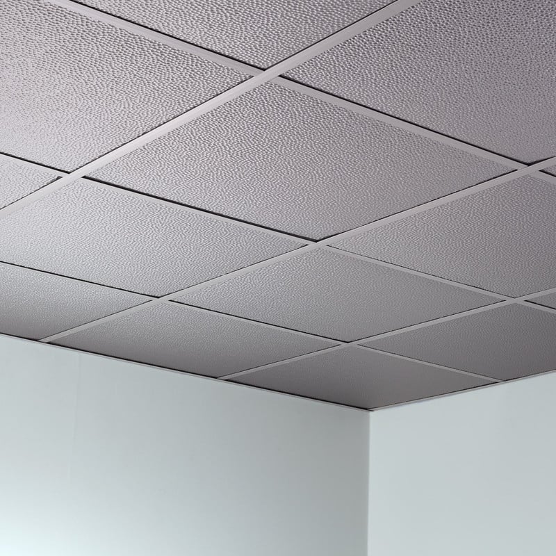 FASÄDE Border Fill Decorative Vinyl 2ft x 2ft Lay in Ceiling Panel in Argent Silver (5 Pack)