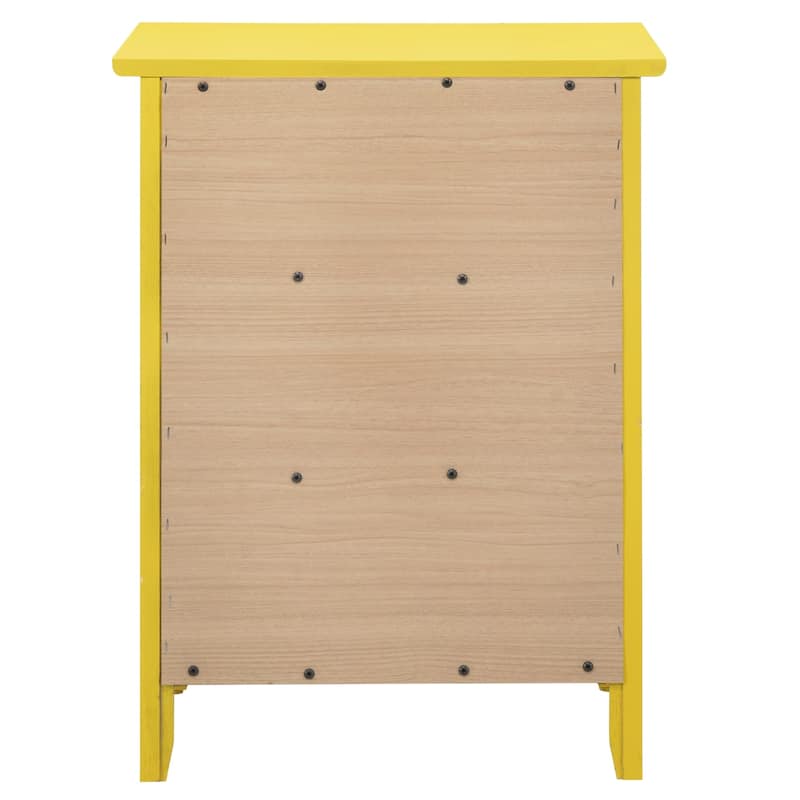 3-Drawer Wood Nightstand - 25" - Yellow