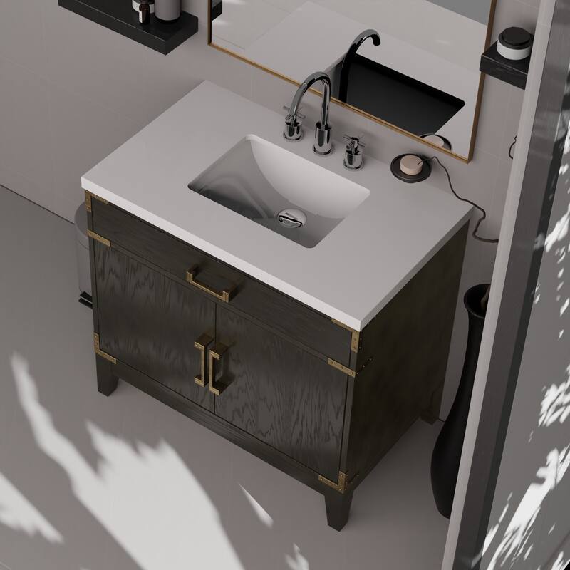 Laurel Bath Vanity Cultured Marble Top, Sink and Faucet