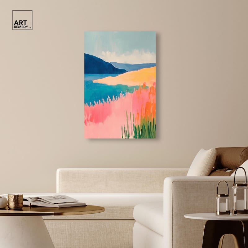 Meadow Meets the Sea Canvas by Art Remedy, Gallery Wrapped