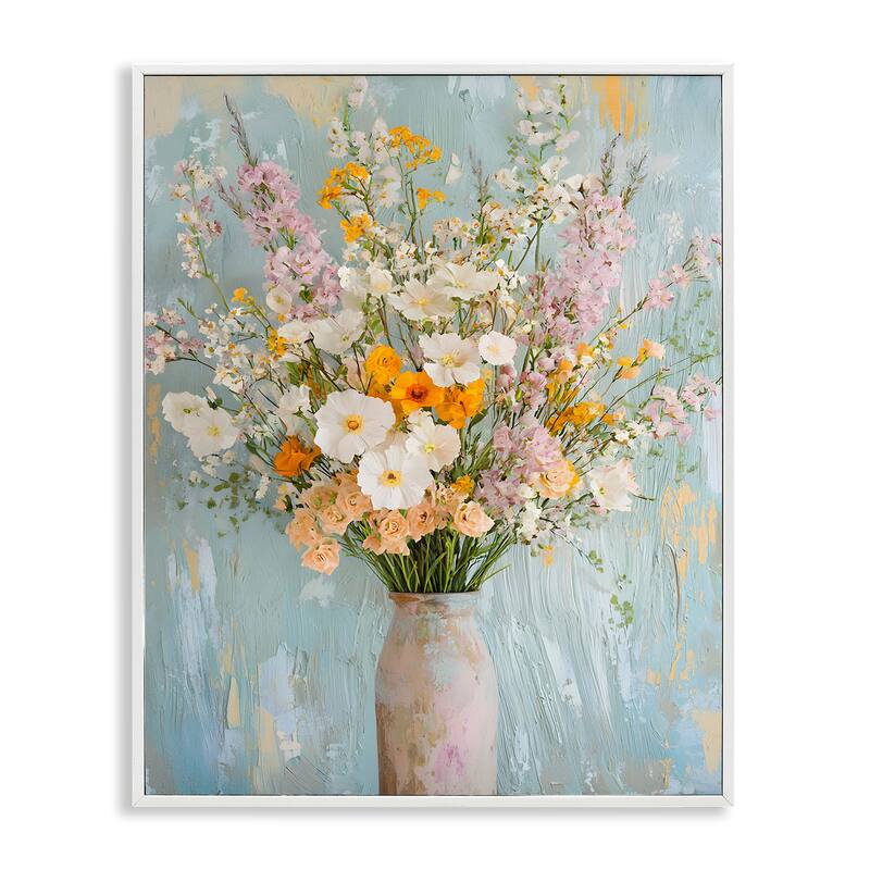 Stupell Orange & White Flower Arrangement Framed Giclee Art Design By Franklyn Gregory - 11 x 14 - White