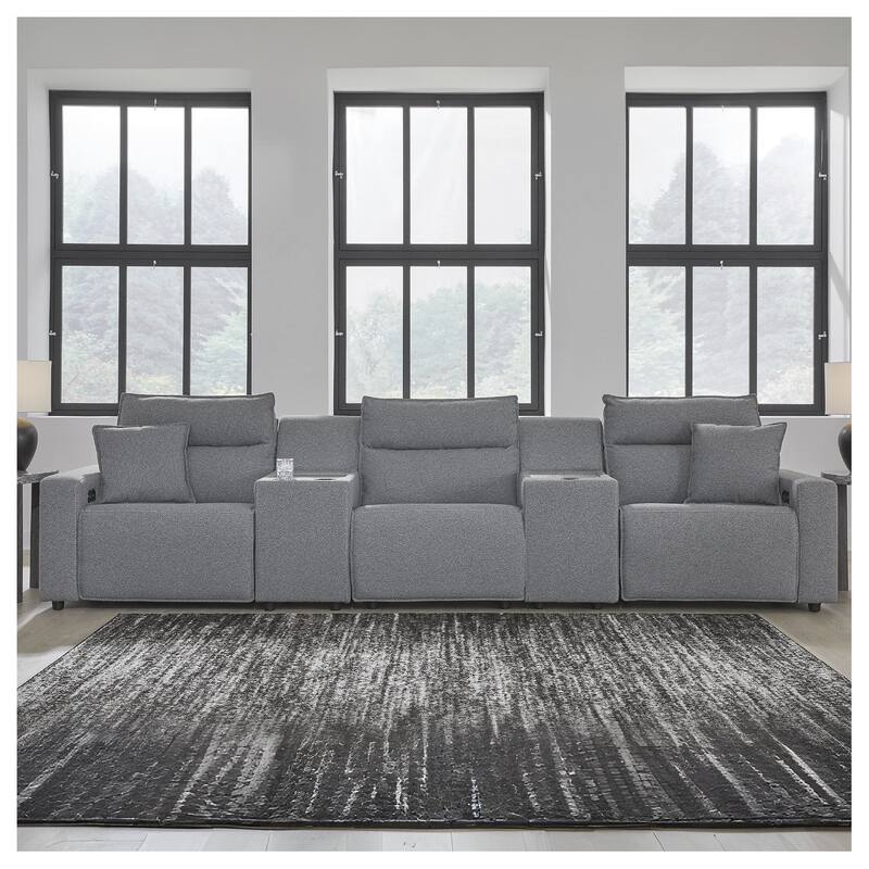 Signature Design by Ashley Modmax Gray 5-Piece Power Reclining Sectional - 152" W x 41" D x 41" H - Gray - Symmetrical