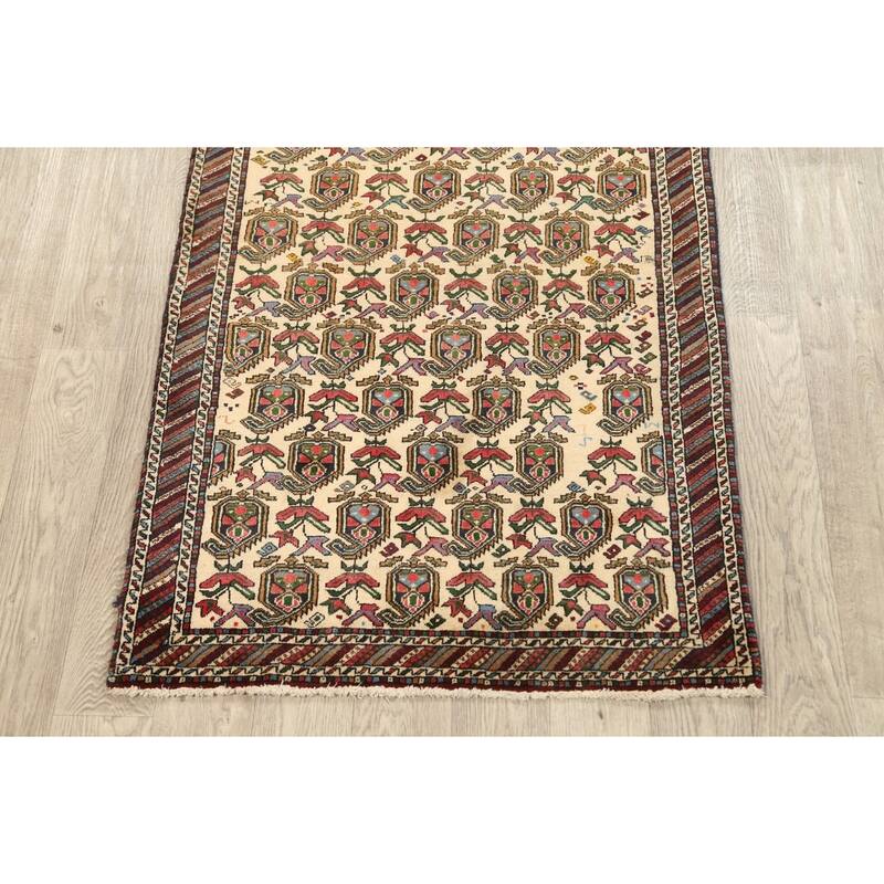 Geometric Traditional Sirjan Persian Area Rug Hand-knotted Wool Carpet - 3'2" x 5'5"