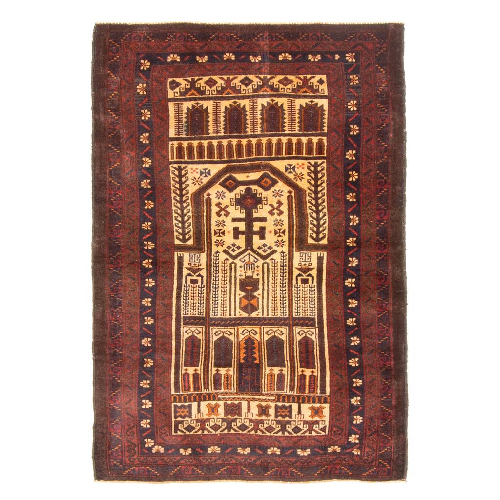 ECARPETGALLERY Hand-knotted Teimani Beige Wool Rug - 2'11 x 4'3