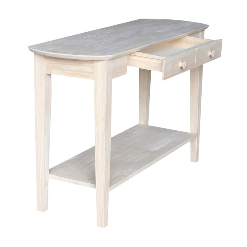 Unfinished Solid Parawood Philips Oval Sofa Table