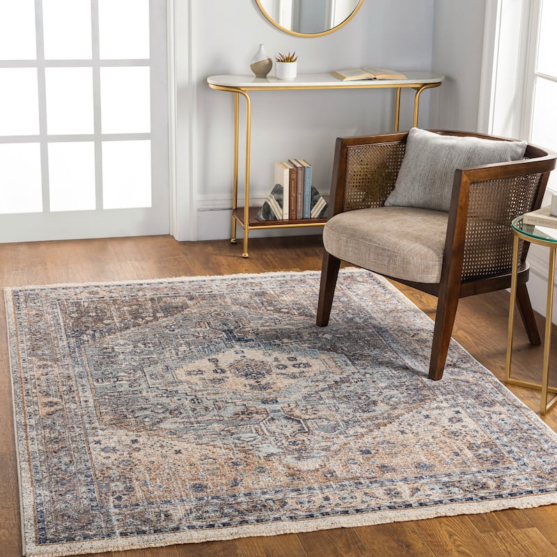Livabliss Safat Traditional Area Rug - Blue/Black - 3' 2" x 10'