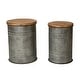 preview thumbnail 14 of 68, Glitzhome Industrial Farmhouse Round Storage Side Tables (Set of 2)