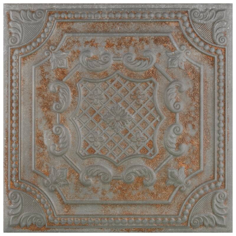 Merola Tile Fitz Charcoal 8" x 8" Ceramic Wall Tile