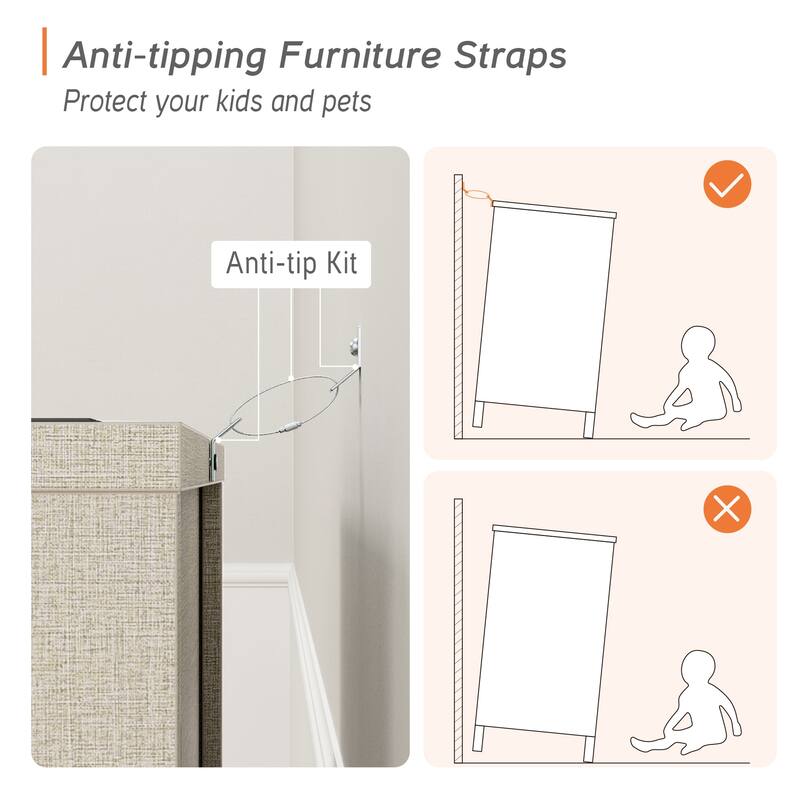 WAMPAT 58" Executive Desk with 5 Drawers & 1 Storage Cabinet