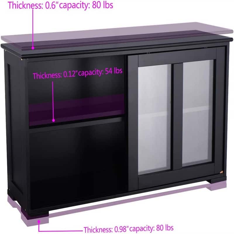 Stackable Buffet Storage Sideboard - 41.9"D x 13"W x 24.5"H