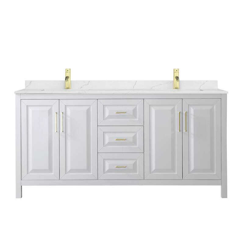 Daria 72-inch Double Vanity, Single Hole Quartz Top
