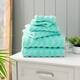 Martha Stewart Textured Geometric Cotton 6 Piece Towel Set - Aqua Splash