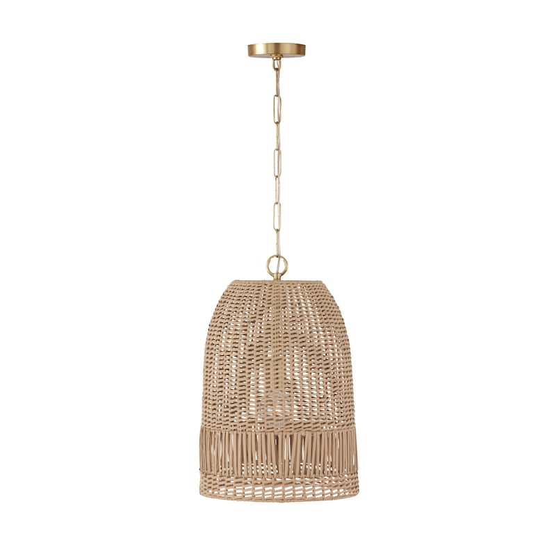 Naomi 1-light Hanging Pendant - 21"H x 13.75"W - Matte Brass