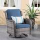 OVIOS 3-piece Rattan Wicker Rocking Swivel Chair Set