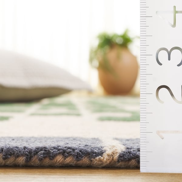 dimension image slide 0 of 3, SAFAVIEH Handmade Genre Conja Mid-Century Modern Wool Rug