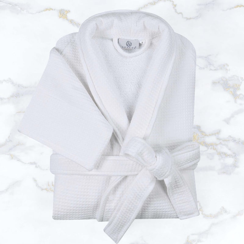 Superior Waffle Weave Cotton Soft Oversized Unisex Adult Bath Robe
