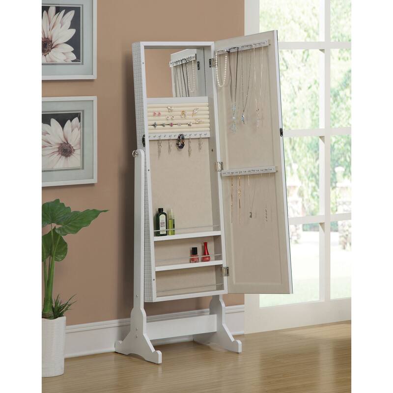 Zayas Cheval Mirror With Jewelry Storage White - 20" x 15" x 57.5"