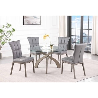 Somette Pogo Criss Cross Dining Set with Gray Chairs - Bed Bath ...