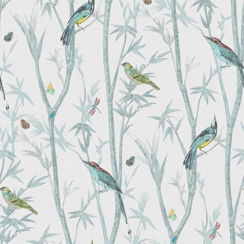 NEXT Chinoiserie Bird Trail Duck Egg Wallpaper