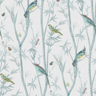 NEXT Chinoiserie Bird Trail Duck Egg Wallpaper