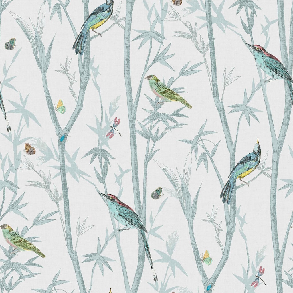 NEXT Chinoiserie Bird Trail Duck Egg Wallpaper