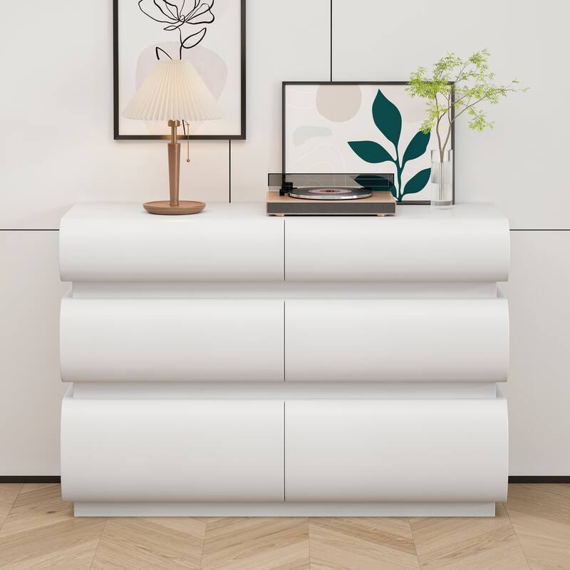 Modern Bedroom Dresser with Wide Storage Drawers, No Handle