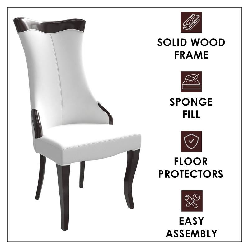 Dining Chair with Leather/Velvet Seat in Rubberwood Novara Series by LeisureMod