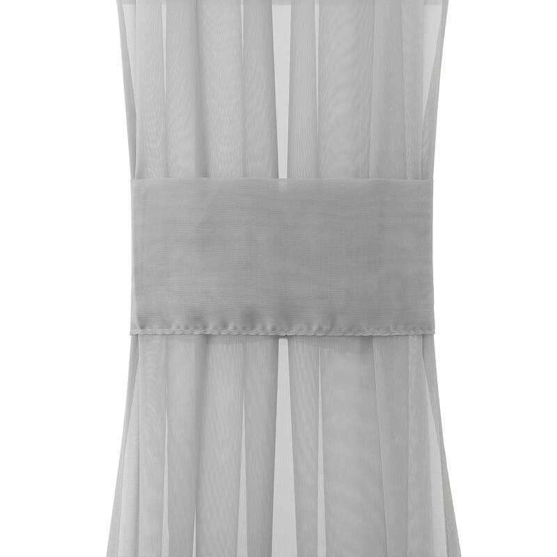 No. 918 Emily Voile Sheer Rod Pocket Door Curtain Panel, Single Panel