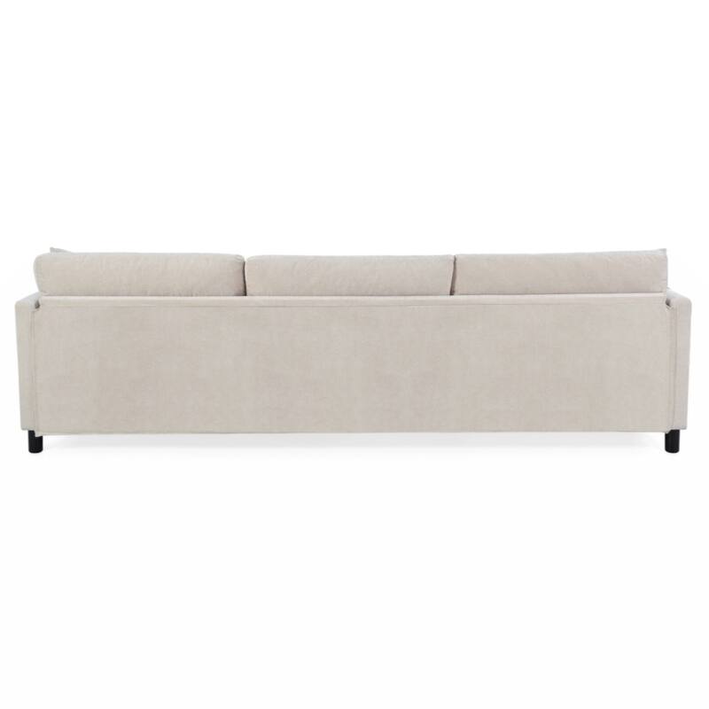 Sectional Sofa Couch With 1 Ottoman,Seat Cushion and Back Cushion Removable