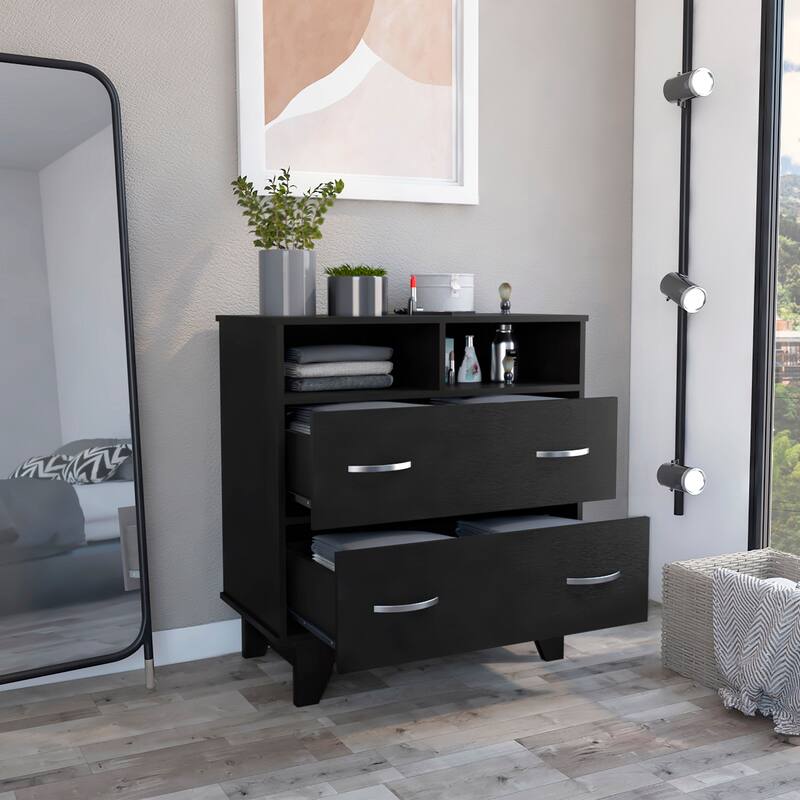 Portanova Two Drawer Dresser - Black