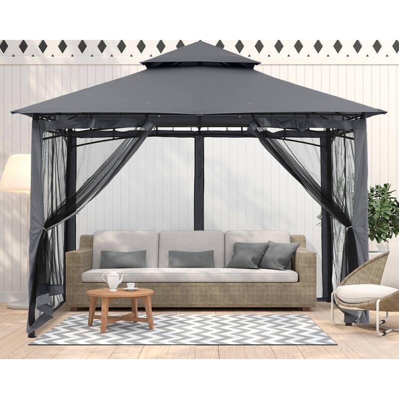 ABCCANOPY Patio Outdoor Gazebo for Double Roof Soft Canopy