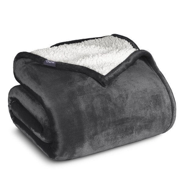 Bare Home Sherpa Fleece Blanket - Reversible Plush Bed